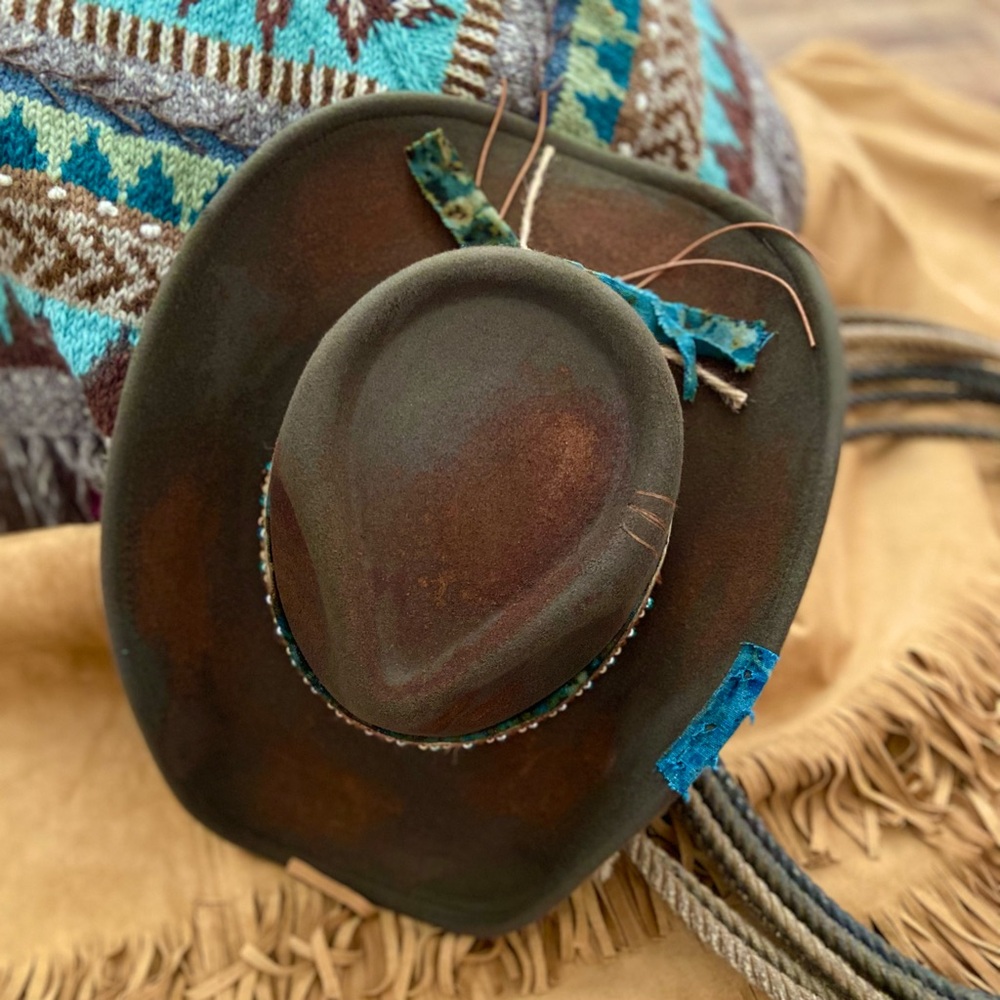 Western Cowboy Hat ⭐️NWT “The Abilene” Beaded Band Dark Olive Green(WOMENS) - Picture 2 of 13